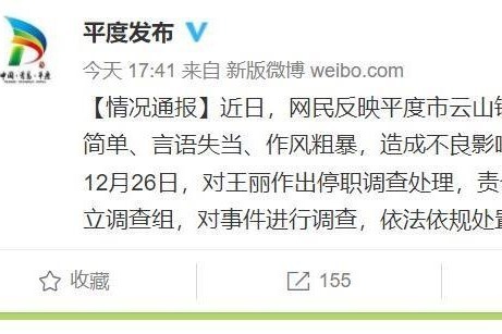 我有一百种方法去刑事他儿子的平度云山镇王丽书记被停职