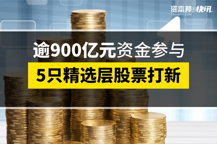 逾900亿元资金参与五只精选层股票“打新”