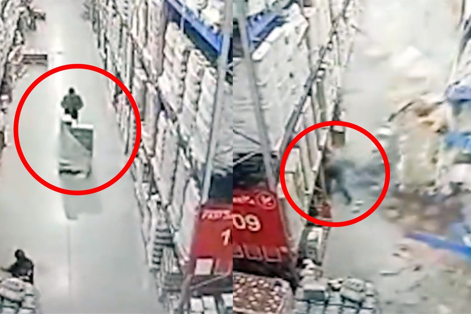 监拍：俄罗斯一仓库货架突然倒塌 工人极限逃生后 结局太意外！