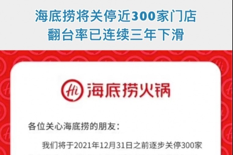 海底捞将关停近300家门店,翻台率已连续三年下滑_凤凰网视频_凤凰网
