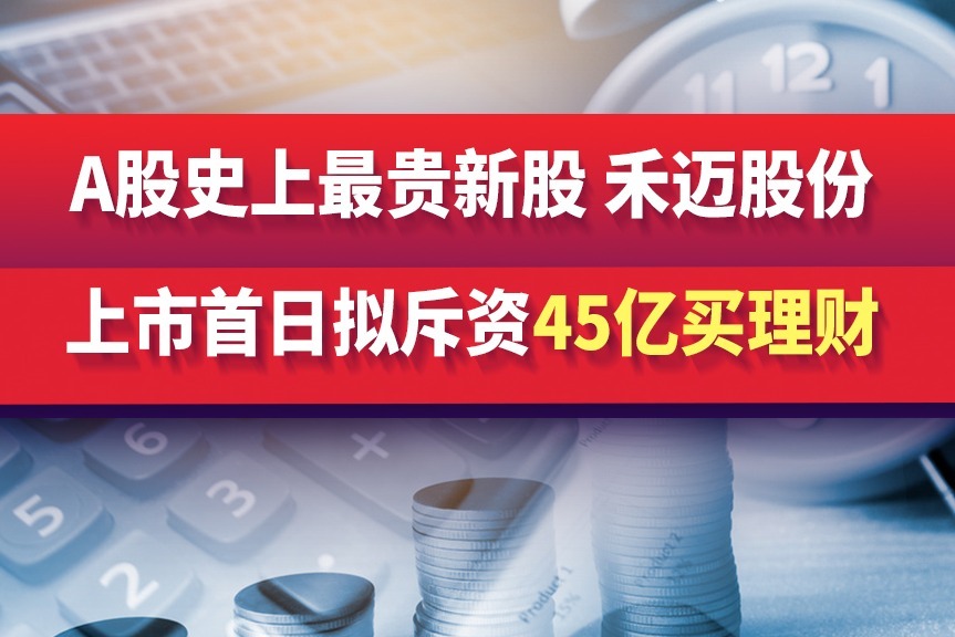 A股史上最贵新股禾迈股份上市首日拟斥资45亿买理财