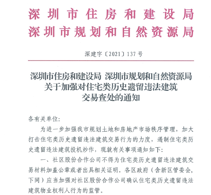 中央会议就深圳小产权房提出指导意见（深圳先行示范区建设两周年、严禁小产权房交易）深圳小产权房最新政策2020两会，