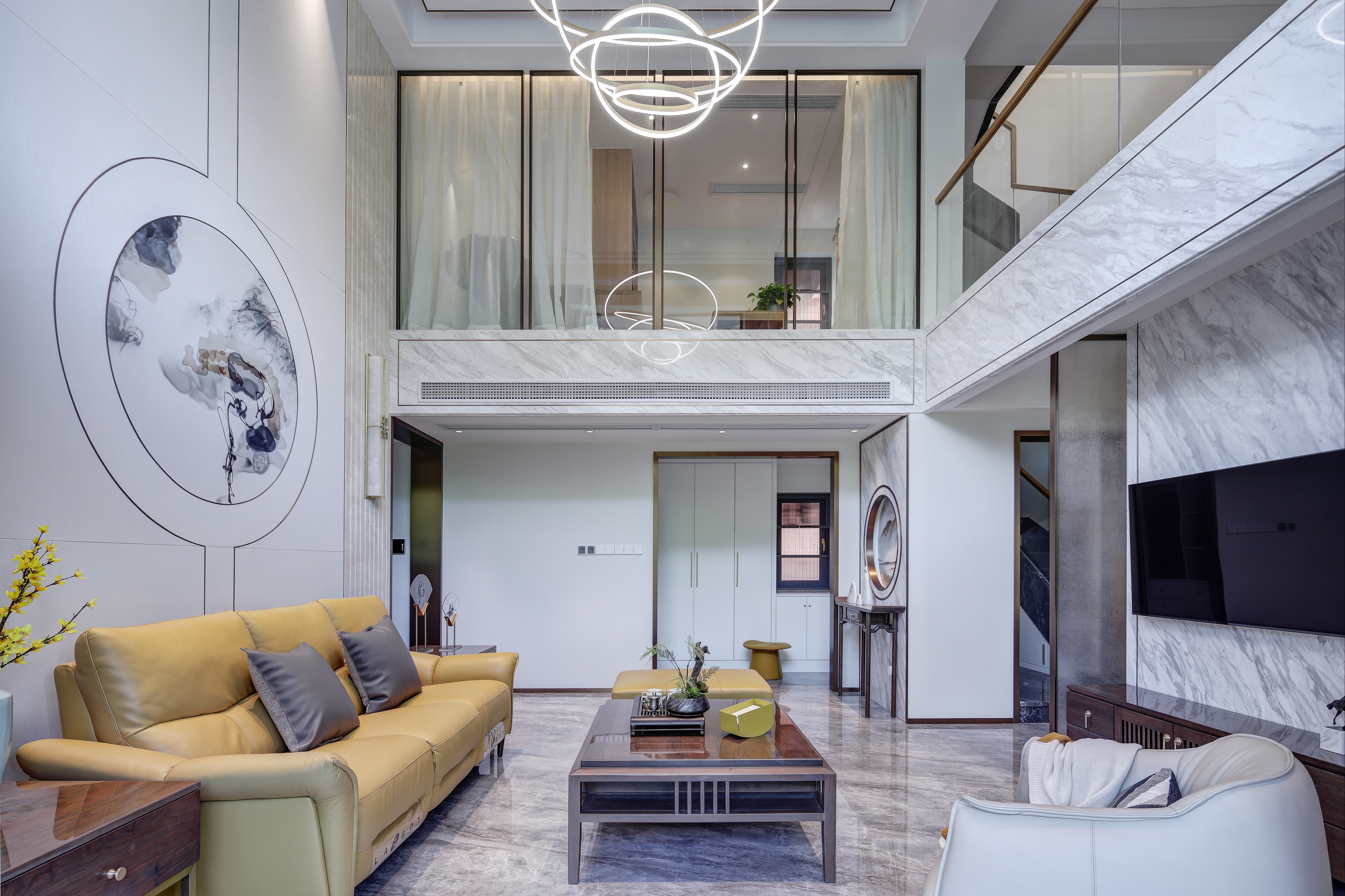 260平复式楼,新中式设计,整体空间和谐,彰显出浪漫的气质!