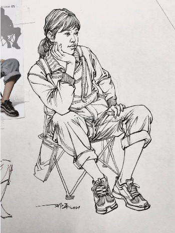 武汉209画室:美术高考丨速写人物课堂示范