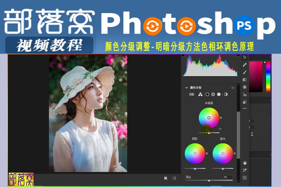 ps顏色分級調整視頻:明暗分級方法色相環調色原理