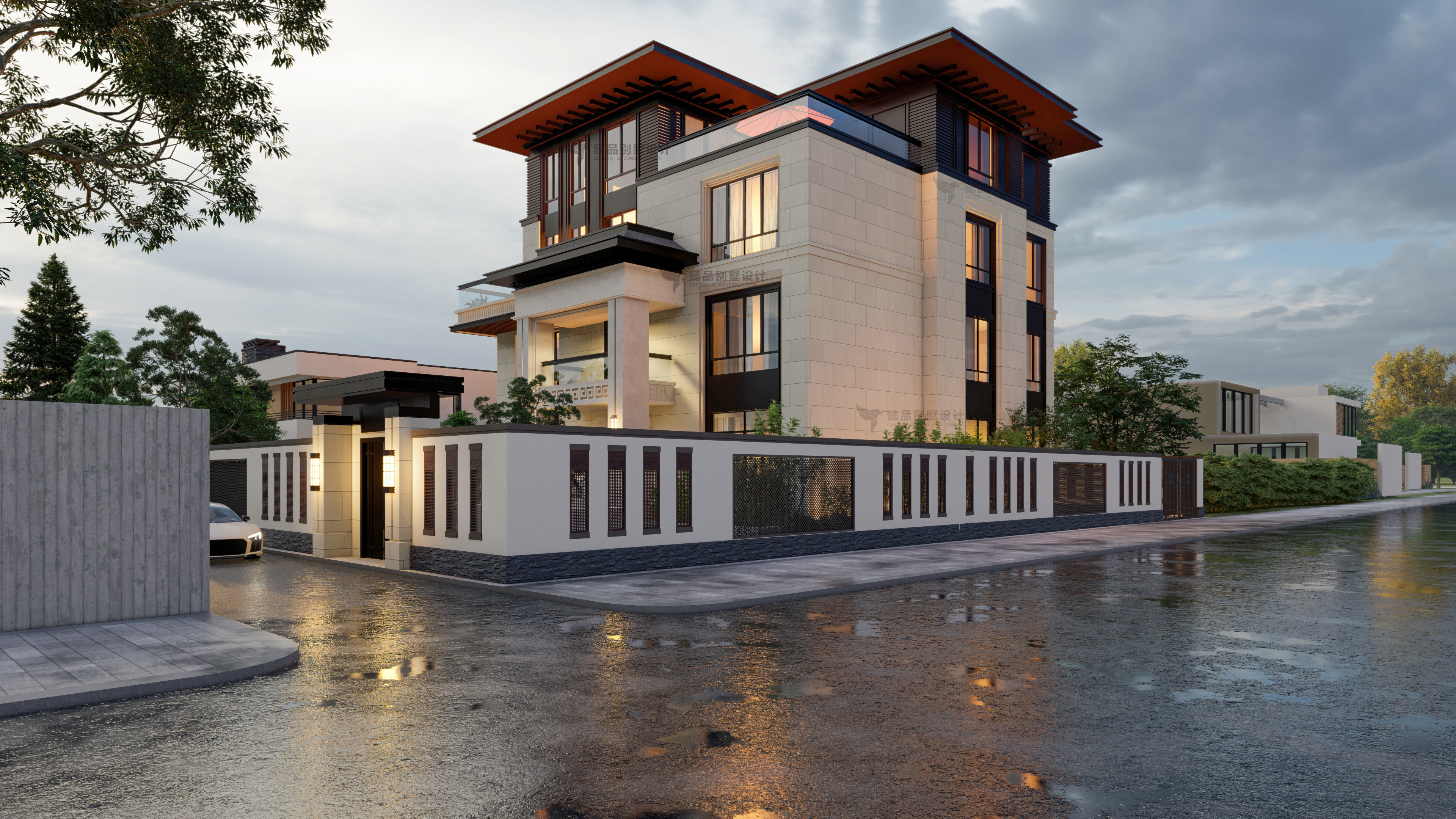 东方礼序,大气典雅,四层新中式别墅,__凤凰网