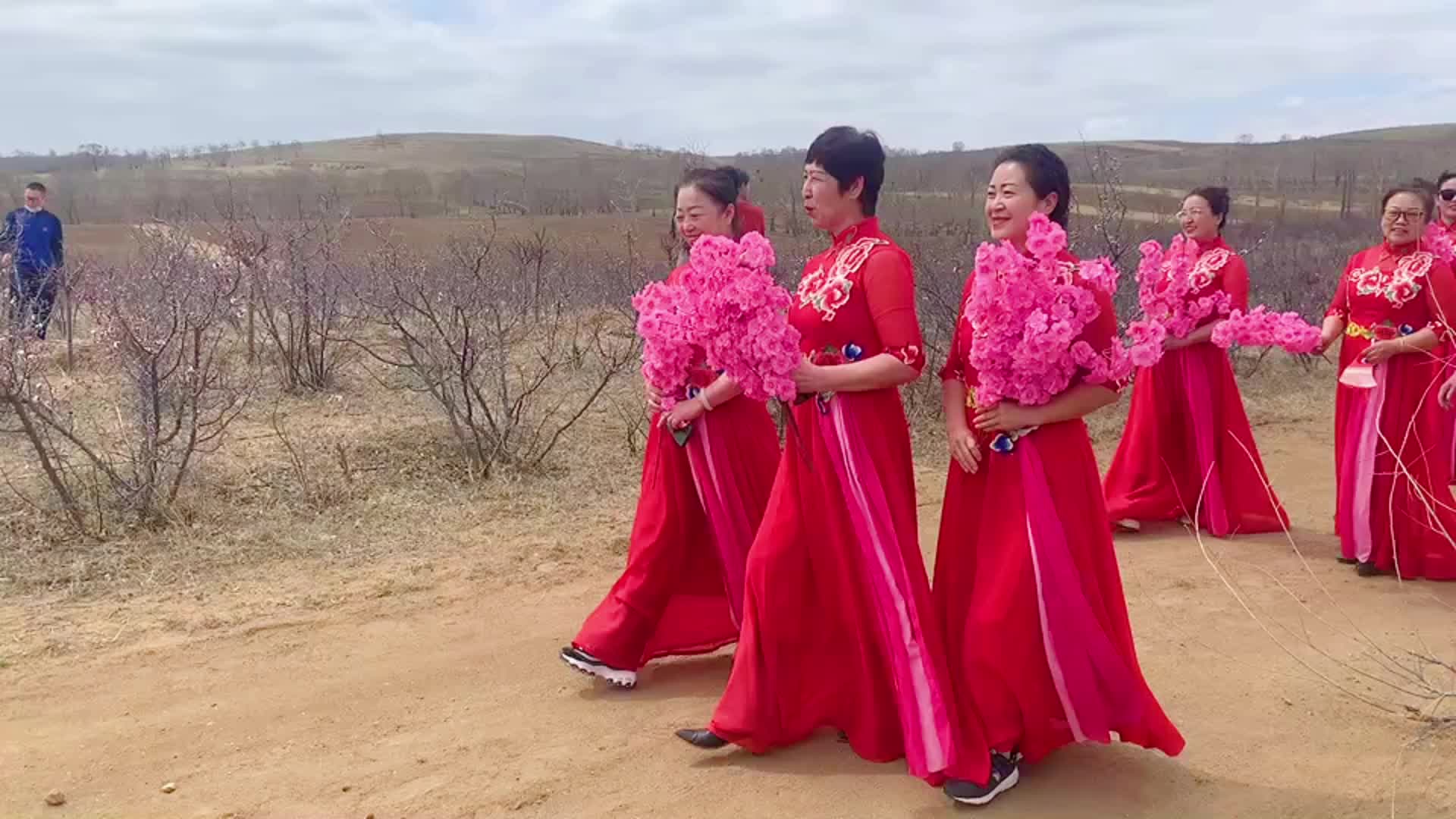 人间处处，春雨杏花急急落，车马春山慢慢行