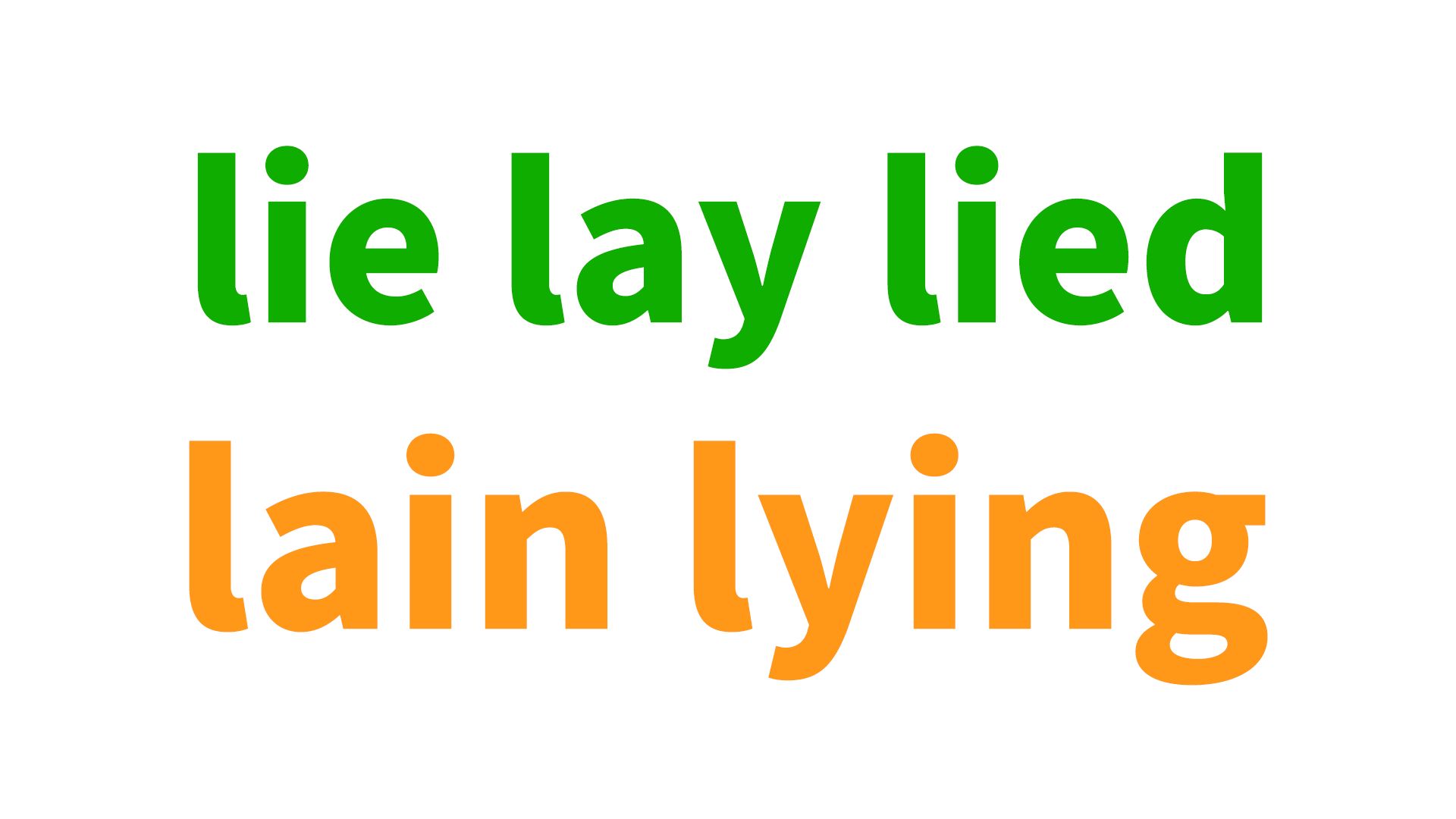 你能分清lie lay lied lain lying?