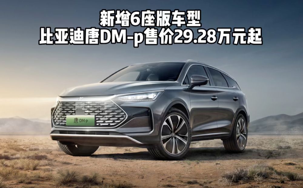 新增6座版车型 比亚迪唐DM-p售价29.28万元起