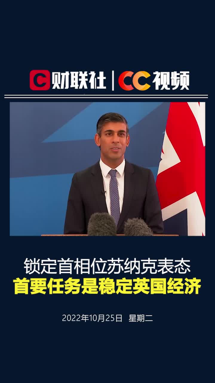 锁定首相位苏纳克表态：首要任务是稳定英国经济