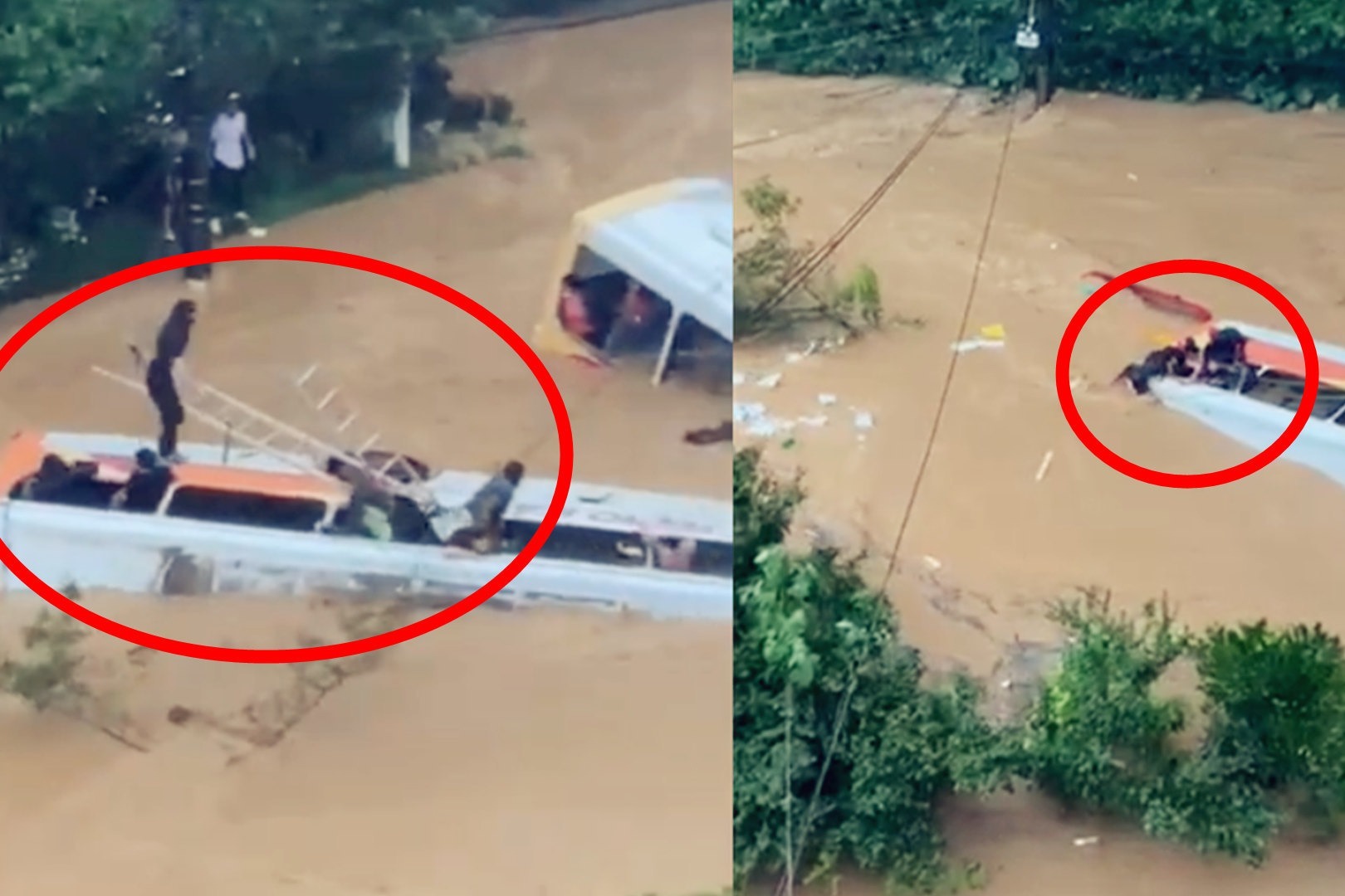 巴西洪灾致94人死亡！实拍：公交车被冲走 乘客爬车顶自救未成功！