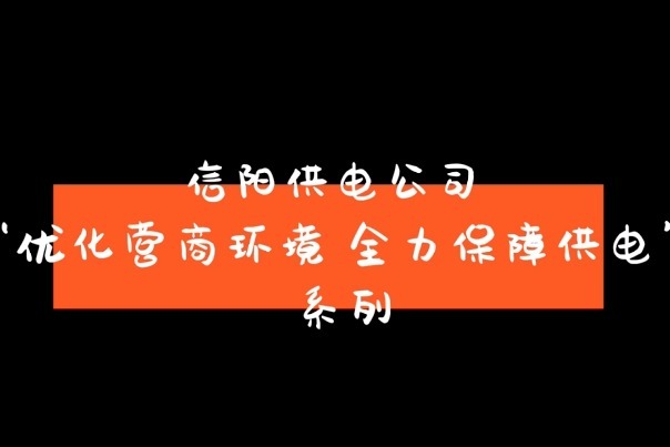 信阳供电公司“优化营商环境 全力保障供电”