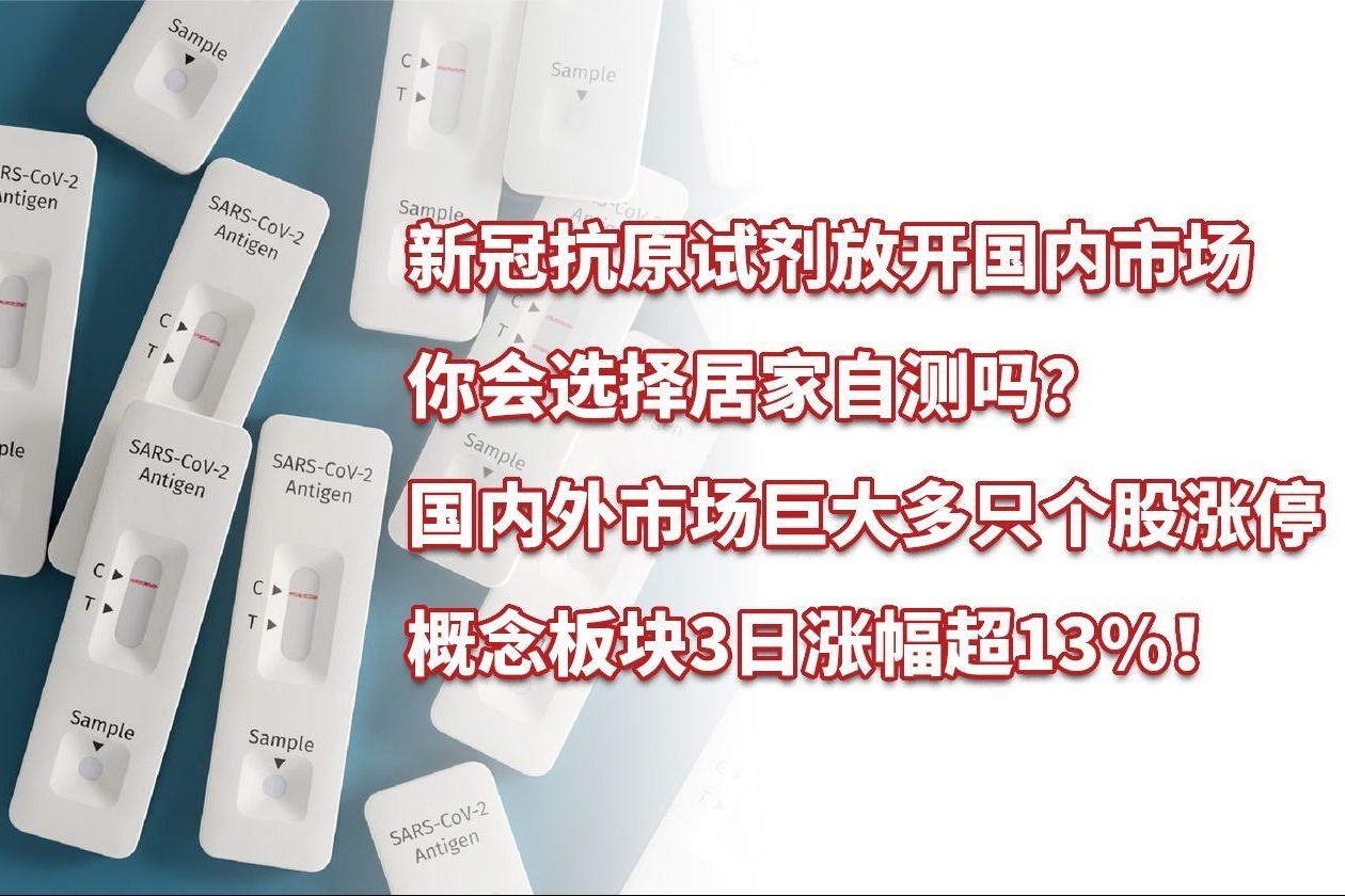 新冠抗原试剂市场放开，你会选择居家自测吗？概念板块3日涨超13%