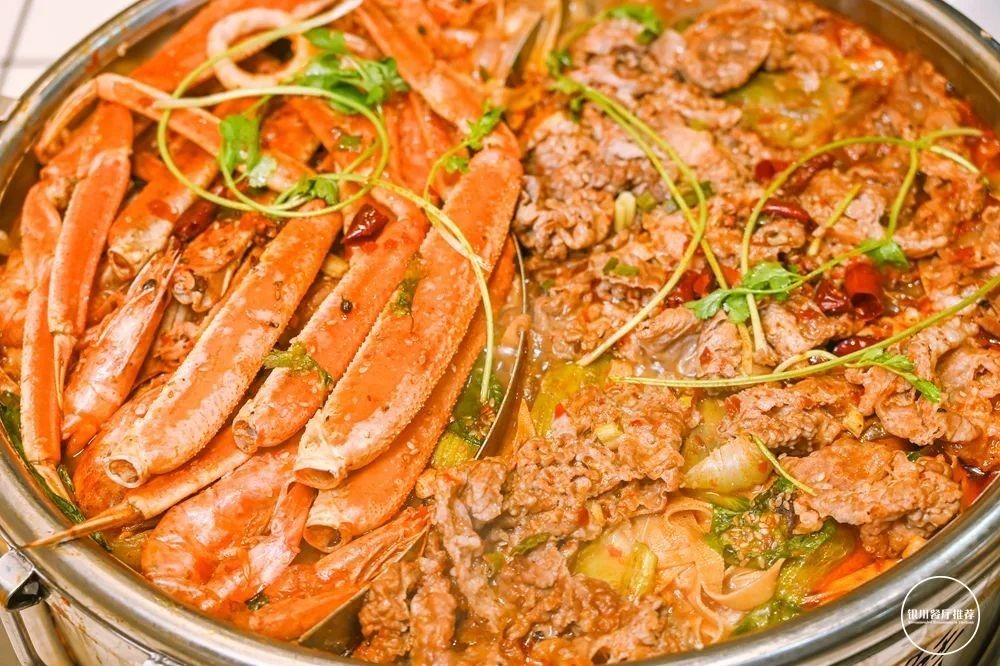 银川城北牛肉海鲜大咖,一锅两吃!