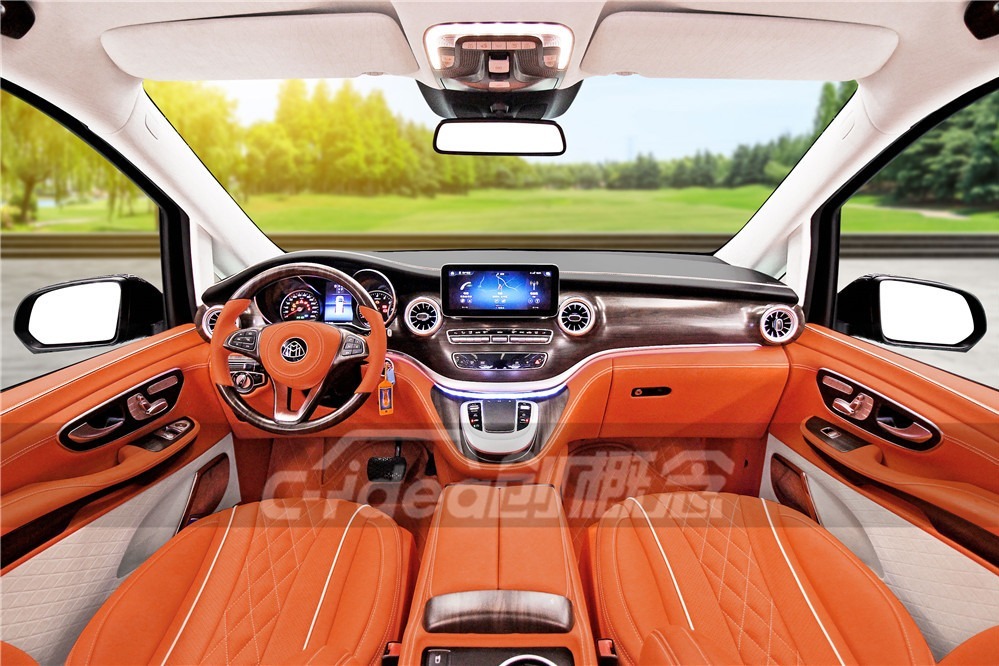 深圳改装奔驰V260商务车，爱马仕橙拼白色，高清视频欣赏