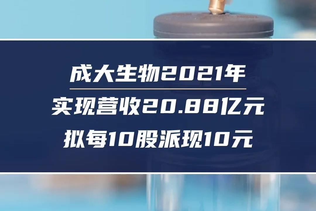 成大生物2021年实现营收20.88亿元，拟每10股派现10元