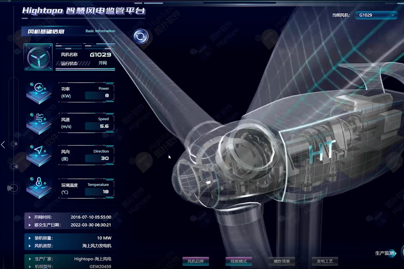 超炫酷：数字孪生风力发电机，打造能源可视化远程管控新模式