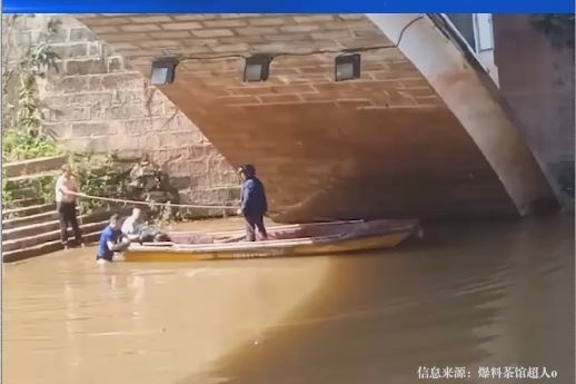 资阳九曲河彩虹桥边一太婆落水，四位热心市民合力救上岸