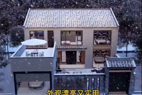 农村自建房10米宽地基能建带小院的中式别墅吗？看看这款徐州户型